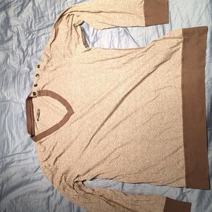 XL Wings + Horns Brown V neck Pullover??